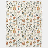 Stylischer abstrakter botanischer Regenbogen-Boho- Fleecedecke (Vorderseite)