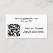 Stylischer Amethyst Geode mit QR Code Visitenkarte (Rückseite)