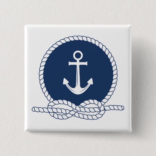 Stylischer Anker und Seil Button (Vorderseite)