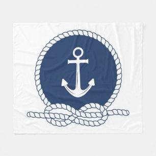 Stylischer Anker und Seil Fleecedecke