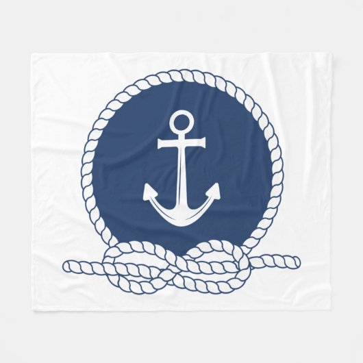 Stylischer Anker und Seil Fleecedecke (Vorderseite (Horizontal))