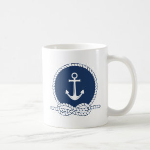 Stylischer Anker und Seil Kaffeetasse