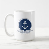 Stylischer Anker und Seil Kaffeetasse (Links)