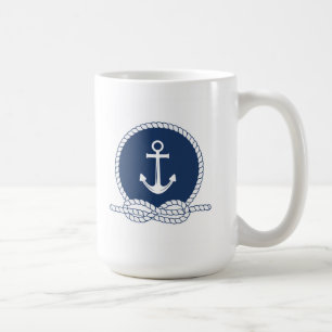 Stylischer Anker und Seil Kaffeetasse
