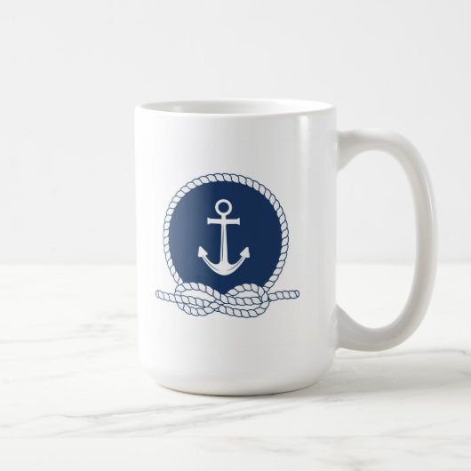 Stylischer Anker und Seil Kaffeetasse (Rechts)