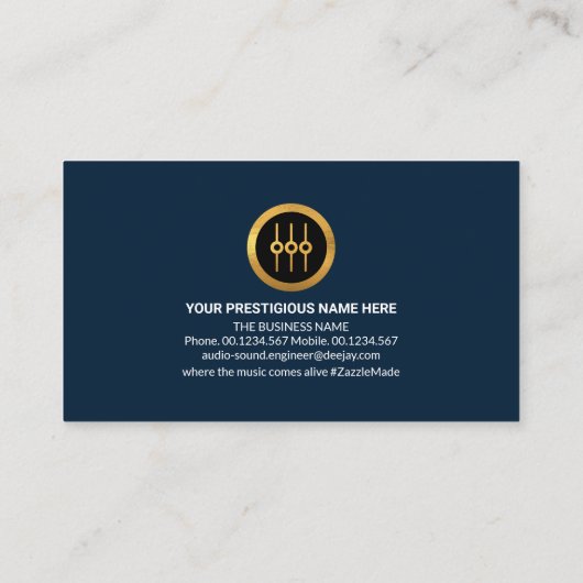 Stylischer Audio Display Sound Engineer Deejay Visitenkarte (Rückseite)