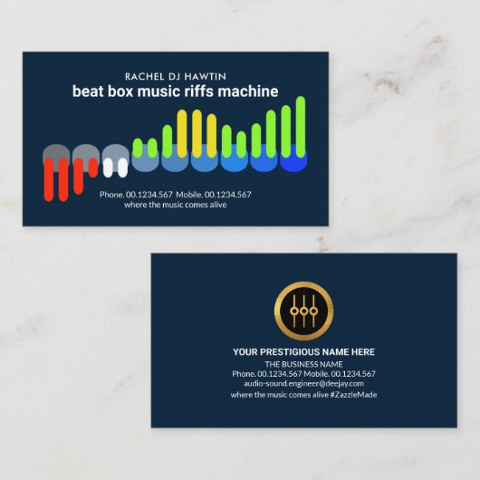 Stylischer Audio Display Sound Engineer Deejay Visitenkarte (Vorne/Hinten)