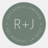 Stylischer bearbeitbarer Monogramm- und Circular T Runder Aufkleber (Vorderseite)