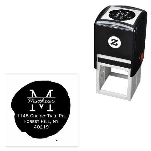 Stylischer, benutzerdefinierter Monogramm-Tintento Permastempel (Beispiel)