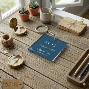 Stylischer benutzerdefinierter Text Name und Marke Schlüsselanhänger