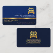 Stylischer Beruflicher Blue Layers Gold Line Truck Visitenkarte (Vorne/Hinten)
