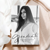 Stylischer Black Script Foto Abschluss Ankündigung