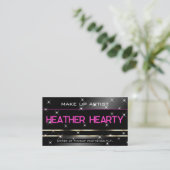 Stylischer Black Silver Gold Glitzer Stars QR Code Visitenkarte (Stehend Vorderseite)