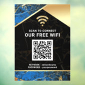 Stylischer blauer QR-Code Wifi-Netzwerk-Passwort Fensteraufkleber (Blatt 3)