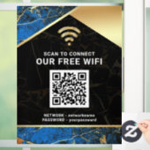Stylischer blauer QR-Code Wifi-Netzwerk-Passwort Fensteraufkleber (Zuhause)