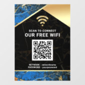 Stylischer blauer QR-Code Wifi-Netzwerk-Passwort Fensteraufkleber (Blatt)