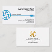 Stylischer Blue Globe Trucking Line Logistics Mana Visitenkarte (Vorne/Hinten)