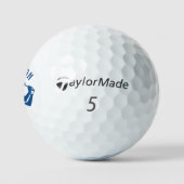 Stylischer Blue Golf Player mit Name Golfball (Logo)