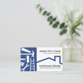 Stylischer Blue Handyman Tools Layer Builder Visitenkarte (Stehend Vorderseite)