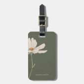 Stylischer Boho-Sage-Grün-Blumen-Glanz Gepäckanhänger (Vorderseite vertikal)