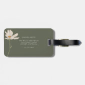 Stylischer Boho-Sage-Grün-Blumen-Glanz Gepäckanhänger (Rückseite horizontal)