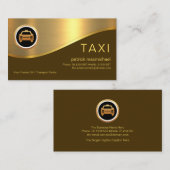 Stylischer Brown Layer Gold Wave Taxi Treiber Visitenkarte (Vorne/Hinten)