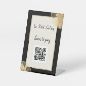 Stylischer Business QR Code Black Gold Scan zu bez Sockelschild (Vorderseite)
