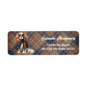 Stylischer Cavalier King Charles Karo-Adresse