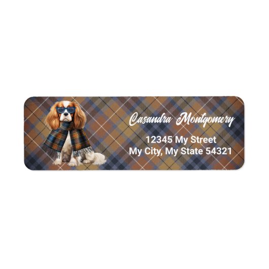 Stylischer Cavalier King Charles Karo-Adresse (Vorne)