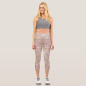 Stylischer Champagne Girly Glitzer Capri Leggings (Vorderseite)