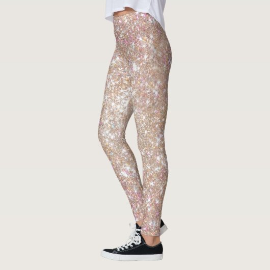 Stylischer Champagne Girly Glitzer Leggings (Links)