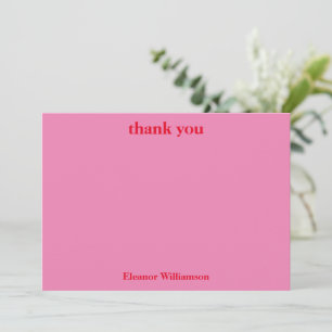 Stylischer Chic Rosa Roter Individueller Brautdusc Dankeskarte