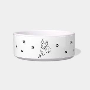 Stylischer Chihuahua: Personalisierter Line-Art-Sc Napf