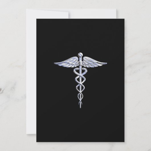 Stylischer Chrome wie Caduceus Medical Symbol (Vorderseite)