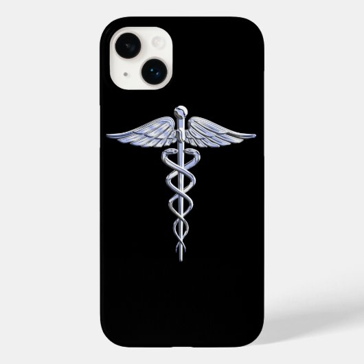 Stylischer Chrome wie Caduceus Medical Symbol Case-Mate iPhone Hülle (Rückseite)