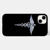 Stylischer Chrome wie Caduceus Medical Symbol Case-Mate iPhone Hülle (Rückseite (Horizontal))