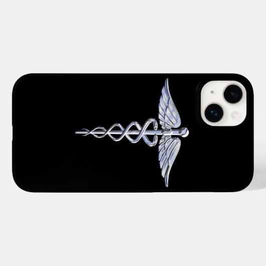 Stylischer Chrome wie Caduceus Medical Symbol Case-Mate iPhone Hülle (Rückseite (Horizontal))