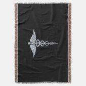 Stylischer Chrome wie Caduceus Medical Symbol Decke (Vorderseite Vertikal)