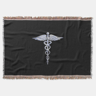 Stylischer Chrome wie Caduceus Medical Symbol Decke
