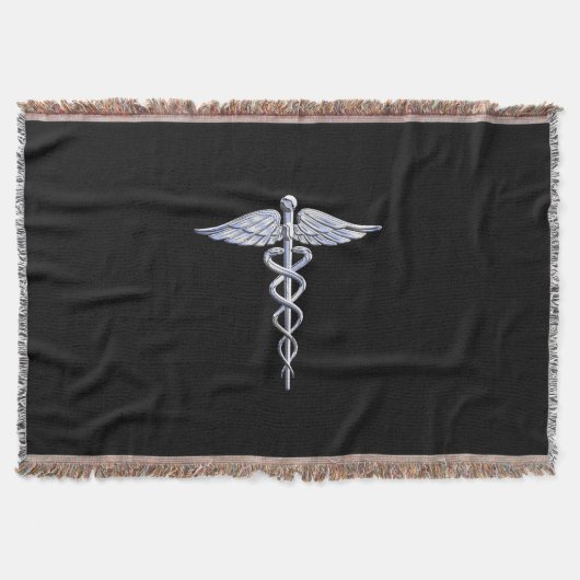 Stylischer Chrome wie Caduceus Medical Symbol Decke (Vorderseite)