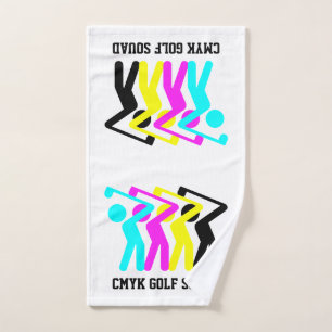 Stylischer CMYK Golfsport Golf Badhandtuch Set