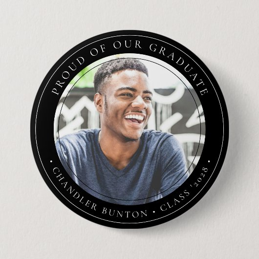 Stylischer Custom Graduate Foto Abschluss Button (Vorderseite)