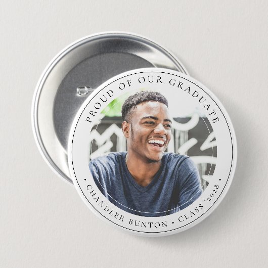 Stylischer Custom Graduate Foto Abschluss Button (Vorne & Hinten)