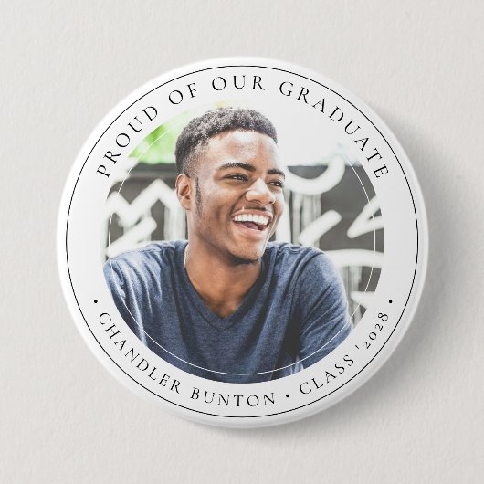 Stylischer Custom Graduate Foto Abschluss Button (Vorderseite)