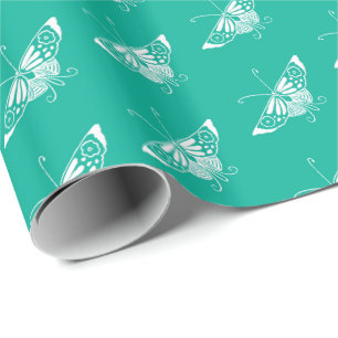 Stylischer Deko-Schmetterling - Türkis Geschenkpapier
