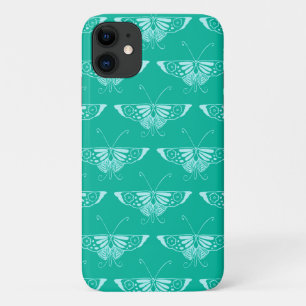 Stylischer Deko-Schmetterling - Türkis und Aqua Case-Mate iPhone Hülle