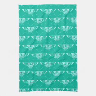 Stylischer Deko-Schmetterling - Türkis und Aqua Handtuch