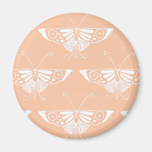 Stylischer Deko-Schmetterling - Weichpfirsich Magnet