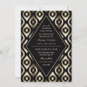 Stylischer Diamond Ikat Pattern Junggeselinnen-Abs Einladung (Vorderseite)