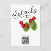 Stylischer Digital-QR-Code für White Red Cherry Begleitkarte (Vorderseite)